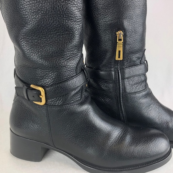 PRADA Boot Knee High Black Leather Riding Boot - Picture 8 of 8